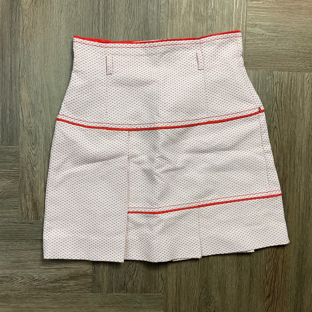 Sportmax‎ Defile Max Mara Made in Italy Textured Mini Skirt Womens 2 White Red